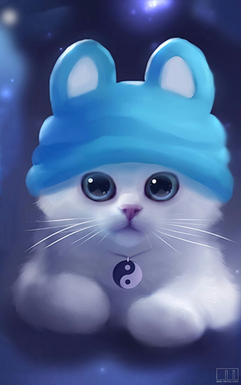 有一个主题的锁屏壁纸是一只可爱的猫咪的